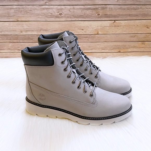 Timberland Women's Keeley Field Inch Lace Up Light Grey Boots